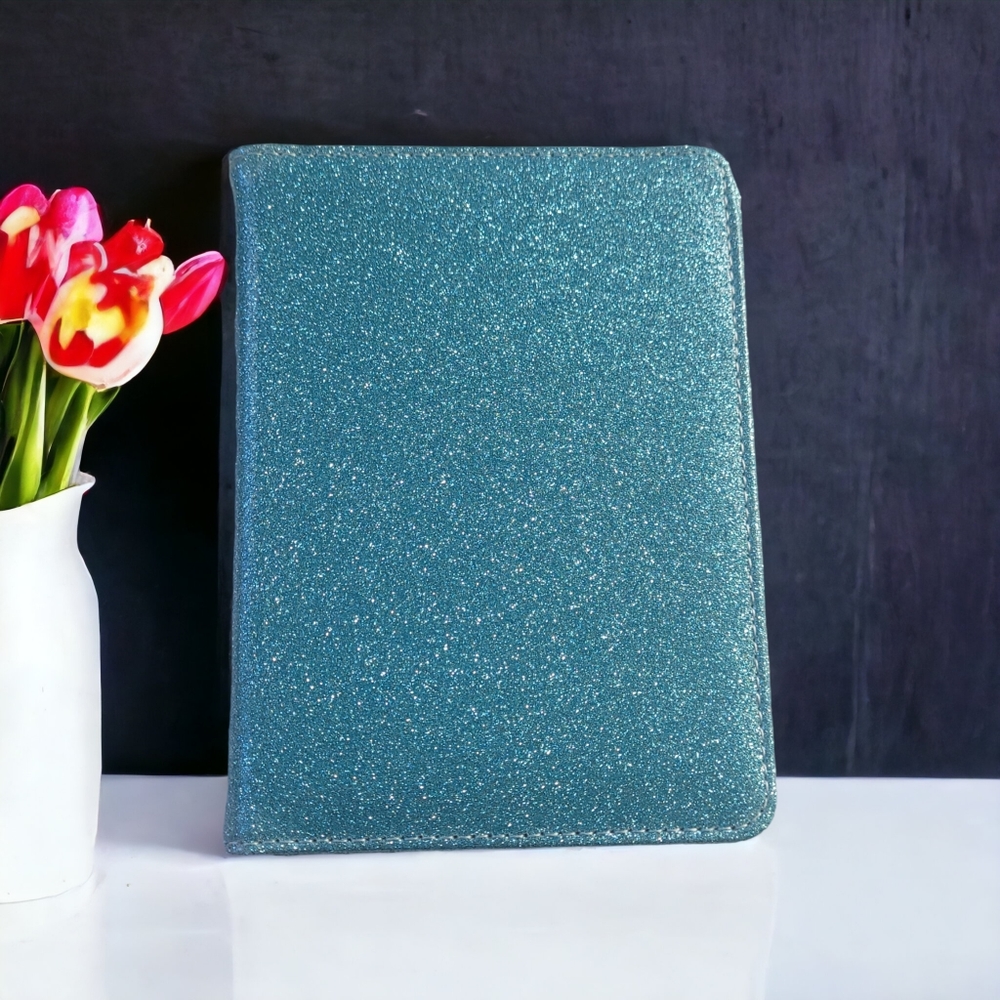 Aqua Blue Glitter 🛃 Passport Holder